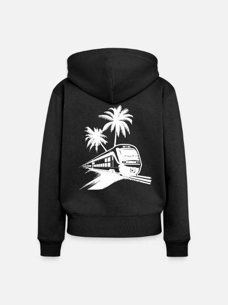 Eisenbahn Skizze - Frauen Premium Bio Zip Hoodie - Schwarz