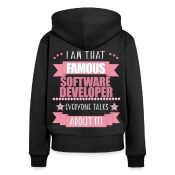 Software Developer Profession Ladies Gift - Women's Premium Organic Zip Hoodie - black - Back - Julia (174cm)