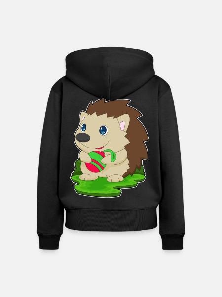 Stachelschwein Weihnachten Weihnachtskugel - Frauen Premium Bio Zip Hoodie - Schwarz