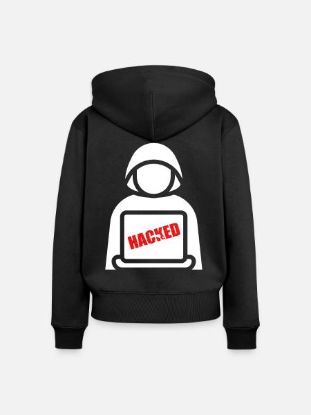 Hacker im Schatten - Frauen Premium Bio Zip Hoodie - Schwarz