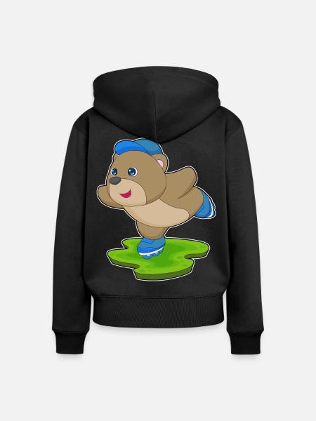 Bär Inline skating Inline skates - Frauen Premium Bio Zip Hoodie - Schwarz