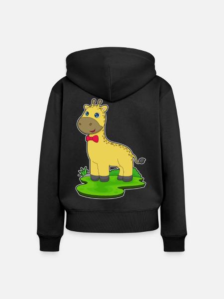 Giraffe Schleife - Frauen Premium Bio Zip Hoodie - Schwarz