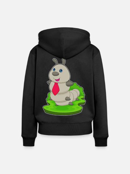 Raupe Krawatte - Frauen Premium Bio Zip Hoodie - Schwarz