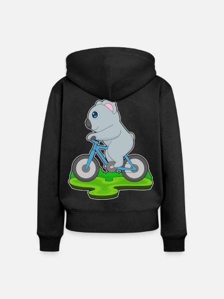 Koala Fahrrad - Frauen Premium Bio Zip Hoodie - Schwarz