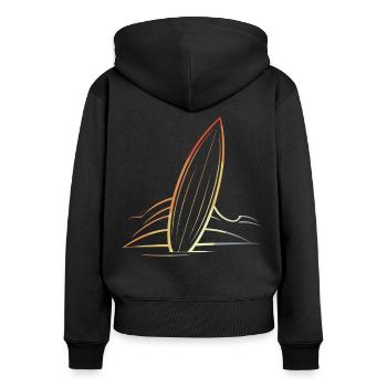 Surfboard - Women's Premium Organic Zip Hoodie - black - Back - Julia (174cm)