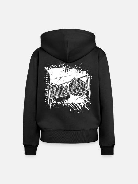 Volleyball Zeichnung - Frauen Premium Bio Zip Hoodie - Schwarz