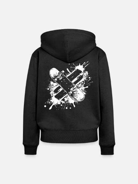 Skateboarding - Frauen Premium Bio Zip Hoodie - Schwarz