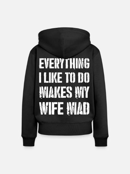 everything I like to do - Frauen Premium Bio Zip Hoodie - Schwarz