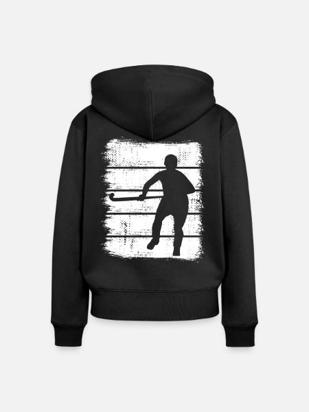 Feldhockeyspieler - Frauen Premium Bio Zip Hoodie - Schwarz