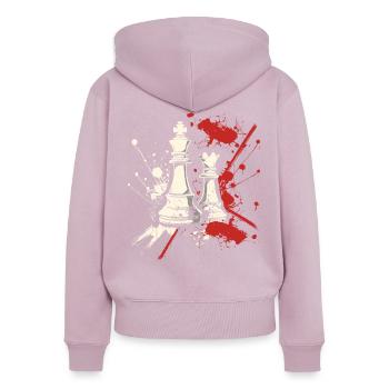 Schach Streetart - Frauen Premium Bio Zip Hoodie - Altrosa - Hinten - Julia (174cm)