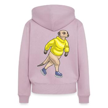 Patins à glace Meerkat - Sweat à capuche zippé Premium bio Femme - rose poudré - Dos - Julia (174cm)