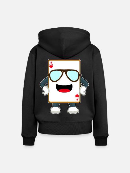 Poker Pokerkarten - Frauen Premium Bio Zip Hoodie - Schwarz