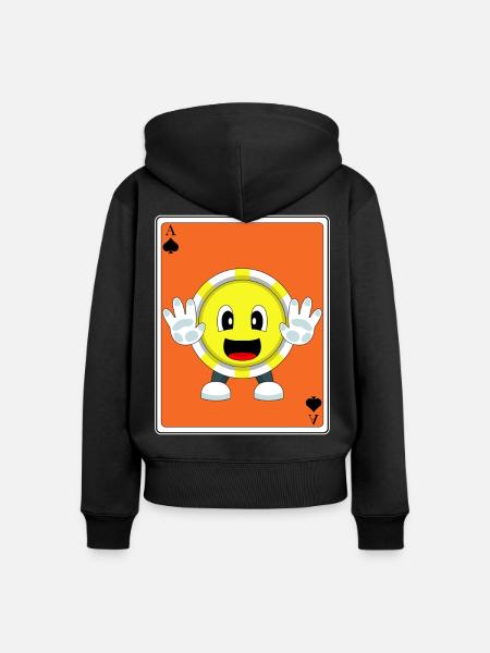Poker Pokerchips Pokerkarten - Frauen Premium Bio Zip Hoodie - Schwarz