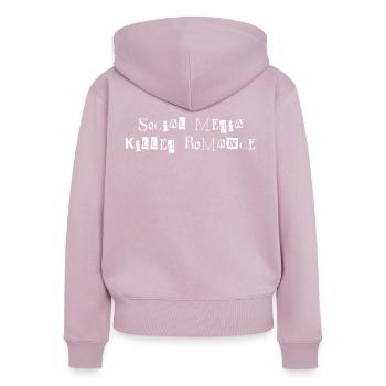 SOCIAL MEDIA KILLED ROMANCE - Frauen Premium Bio Zip Hoodie - Altrosa - Hinten - Julia (174cm)