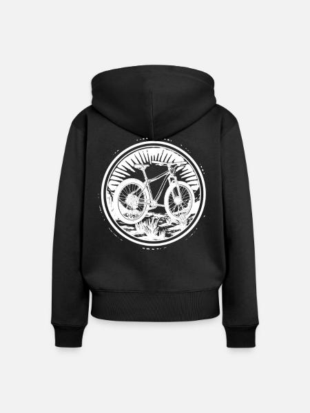Mountainbike - Frauen Premium Bio Zip Hoodie - Schwarz