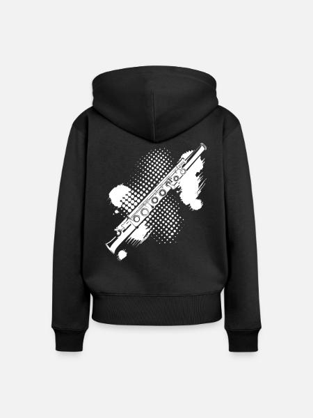 Flötenfleck - Frauen Premium Bio Zip Hoodie - Schwarz