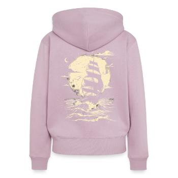 Sailing Drawing - Women's Premium Organic Zip Hoodie - dusky pink - Back - Julia (174cm)