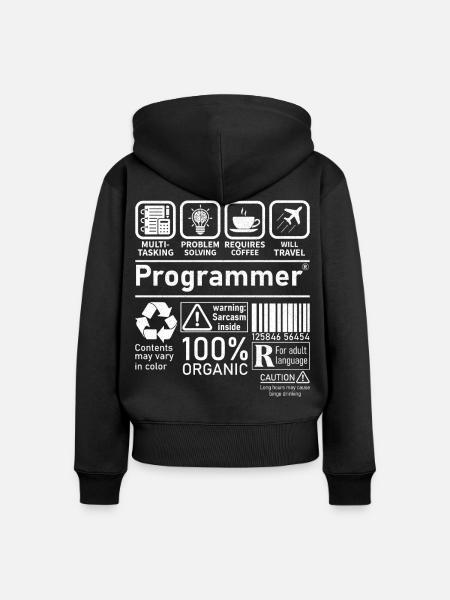 Programmer multi tasking problem solving requires - Frauen Premium Bio Zip Hoodie - Schwarz