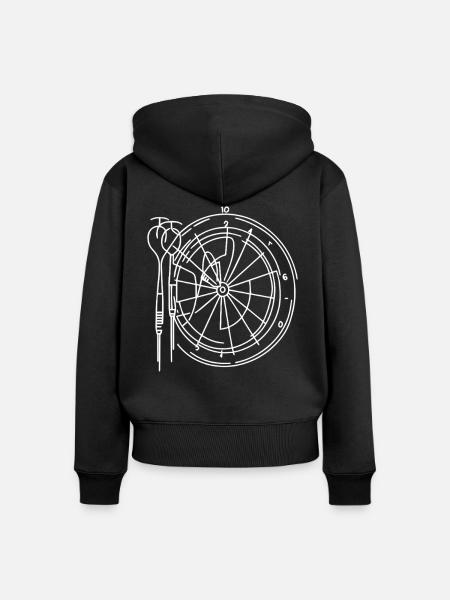 Dartscheibe Skizze - Frauen Premium Bio Zip Hoodie - Schwarz