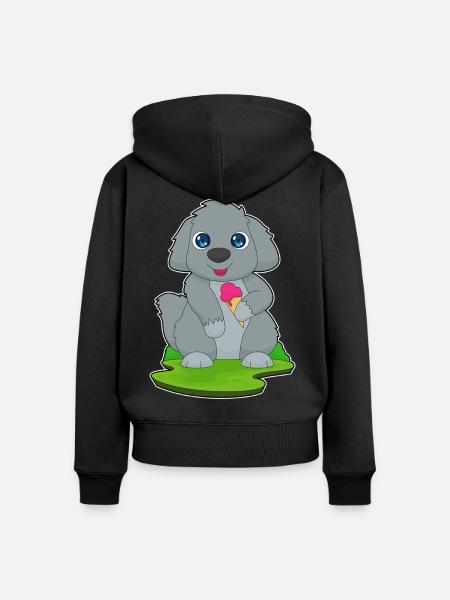 Hund Waffeleis - Frauen Premium Bio Zip Hoodie - Schwarz
