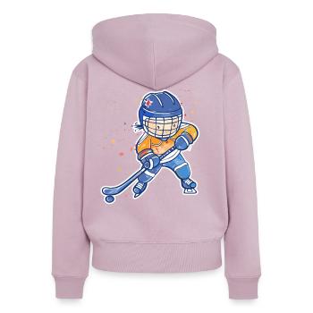 Kleiner Eishockeyspieler - Frauen Premium Bio Zip Hoodie - Altrosa - Hinten - Julia (174cm)