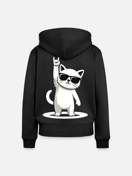 Rock'n' Miez - Frauen Premium Bio Zip Hoodie - Schwarz