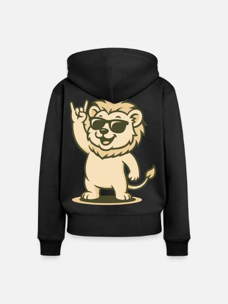 Rock ’n’ Roar - Frauen Premium Bio Zip Hoodie - Schwarz