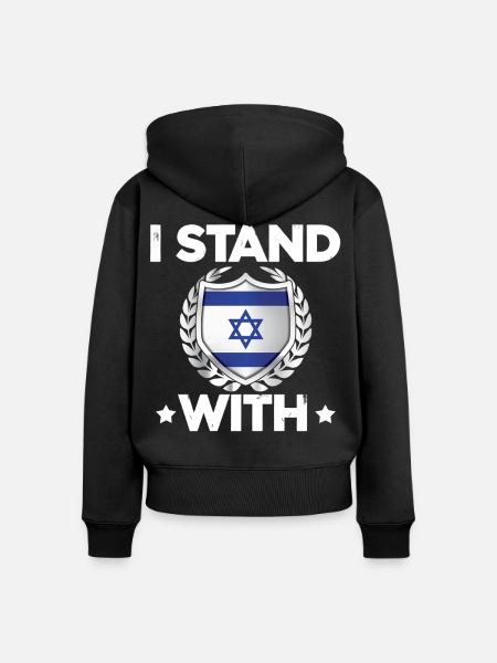 Israelschutz Wappen Design - Frauen Premium Bio Zip Hoodie - Schwarz
