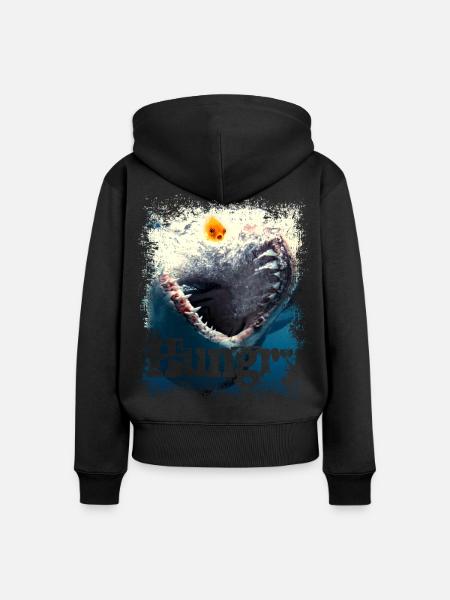 Hungriger Moment - Frauen Premium Bio Zip Hoodie - Schwarz