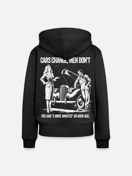 Oldtimer Romantik T-Shirt - Frauen Premium Bio Zip Hoodie - Schwarz