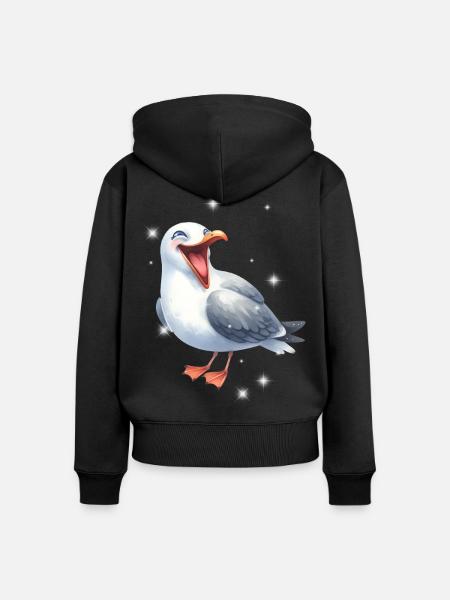 Kinder Möwe Möwen maritim - Frauen Premium Bio Zip Hoodie - Schwarz
