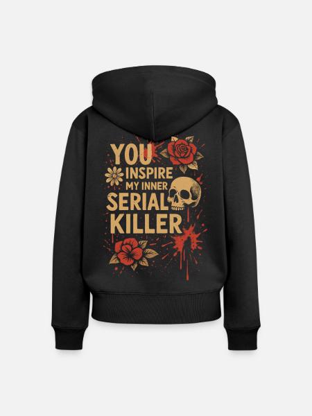 Vom inneren Serienmörder inspiriert - Frauen Premium Bio Zip Hoodie - Schwarz