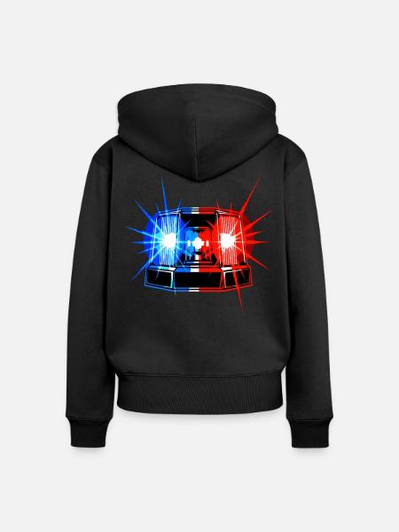 Blaulicht Sirene – Notfallwarnsystem - Frauen Premium Bio Zip Hoodie - Schwarz