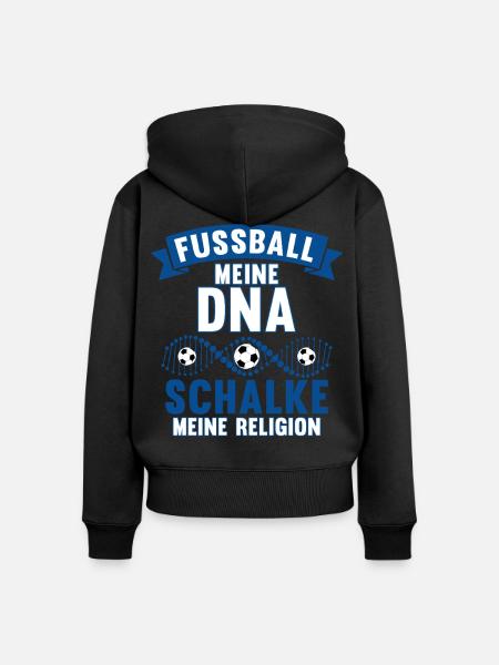 Fussball DNA Schalke - Frauen Premium Bio Zip Hoodie - Schwarz