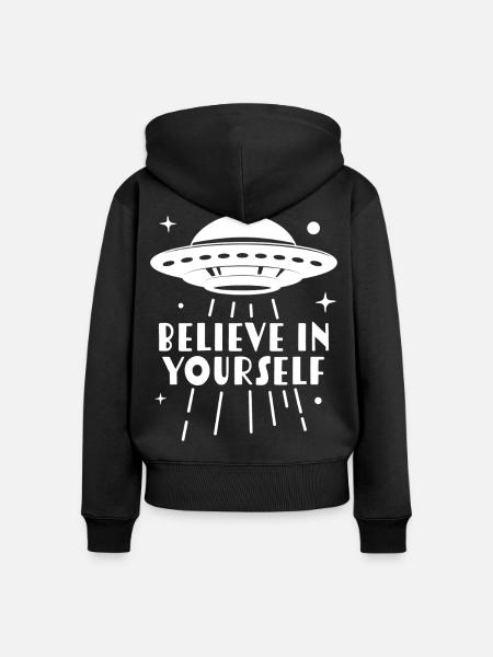 an sich selbst glauben - Frauen Premium Bio Zip Hoodie - Schwarz