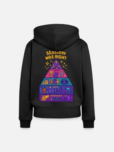 Maslow hatte Recht - Frauen Premium Bio Zip Hoodie - Schwarz