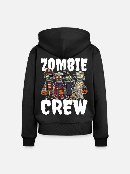 ZOMBIE CREW - ZOMBIE HALLOWEEN - Frauen Premium Bio Zip Hoodie - Schwarz