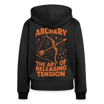 Funny Archery Archer Art - Women's Premium Organic Zip Hoodie - black - Back - Julia (174cm)