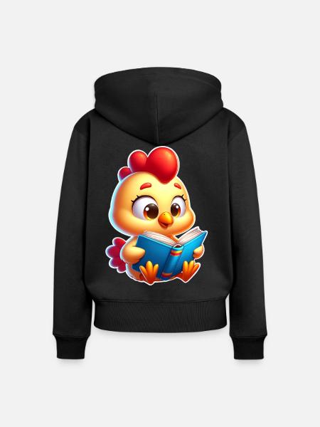 Lesen - Frauen Premium Bio Zip Hoodie - Schwarz