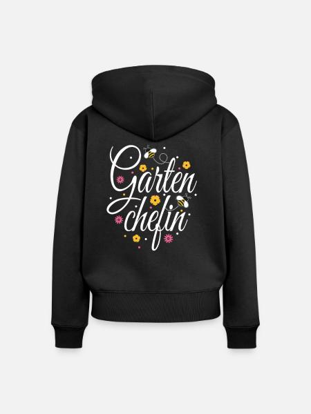 Gärtnerin Gartenchefin  - Frauen Premium Bio Zip Hoodie - Schwarz