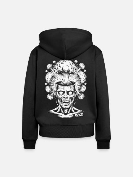 Kreative Explosion und Comic Illustration - Frauen Premium Bio Zip Hoodie - Schwarz