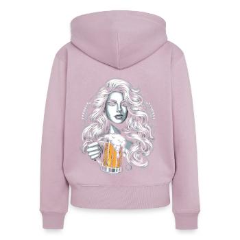 Just a woman who loves alcohol - Women's Premium Organic Zip Hoodie - dusky pink - Back - Julia (174cm)