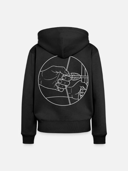 Bogenschießen Bogenschütze Ziel Design - Frauen Premium Bio Zip Hoodie - Schwarz