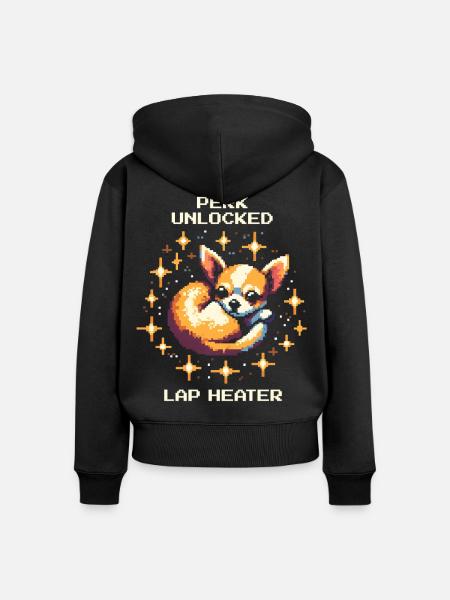 Perk: Schoßheizung | Chihuahua - Frauen Premium Bio Zip Hoodie - Schwarz