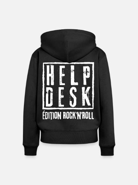 HELPDESK Rock N Roll Edition - Frauen Premium Bio Zip Hoodie - Schwarz