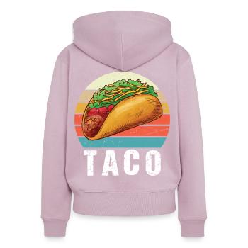 Taco Vintage - Women's Premium Organic Zip Hoodie - dusky pink - Back - Julia (174cm)