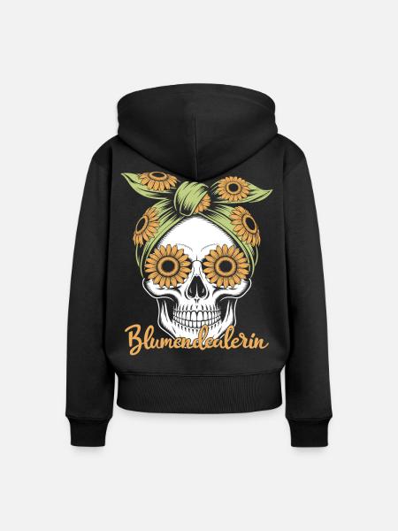 Blumendealerin - Frauen Premium Bio Zip Hoodie - Schwarz