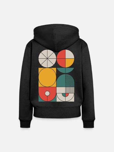 Bauhaus Geometrische Formen Komposition - Frauen Premium Bio Zip Hoodie - Schwarz