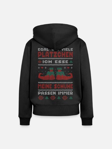 Weihnachtsgeschenk Plätzchen Wichteln Lustig - Frauen Premium Bio Zip Hoodie - Schwarz