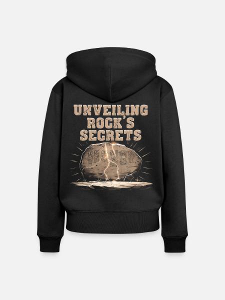 Petroglyphe Petroglyphen Unveiling Rock's Secrets - Frauen Premium Bio Zip Hoodie - Schwarz